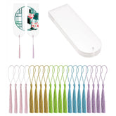 Marcapáginas acrílico transparente en blanco, 20 unidades, rectangulares, para manualidades, con 20 borlas pequeñas.